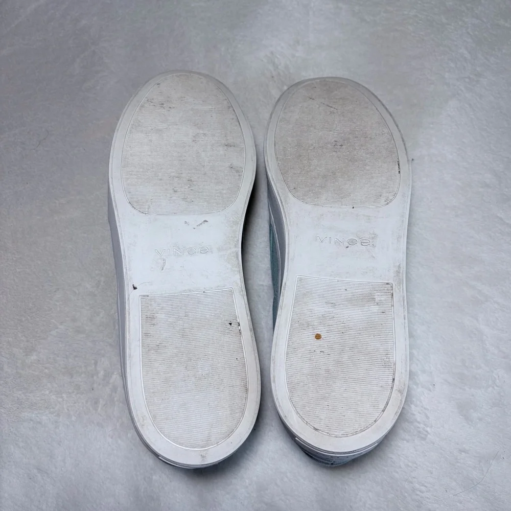 Vince Light Blue Slip-On sneakers Featurlng a thick‎ white rubber, textile upper